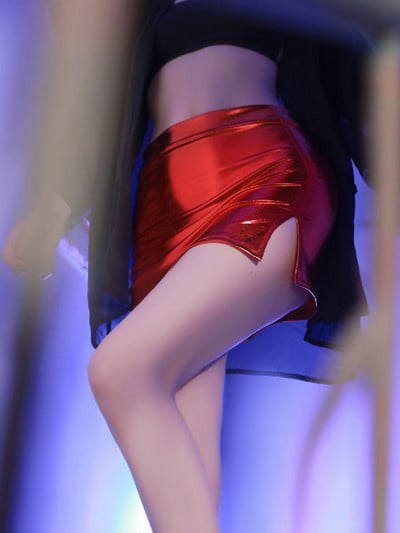 Y2K seksīgi sieviešu Wetlook mini svārki spīdīgi lakādas īsi svārki sieviešu ballītēm spilgti svārki metāla deju svārki nakts kluba apģērbs