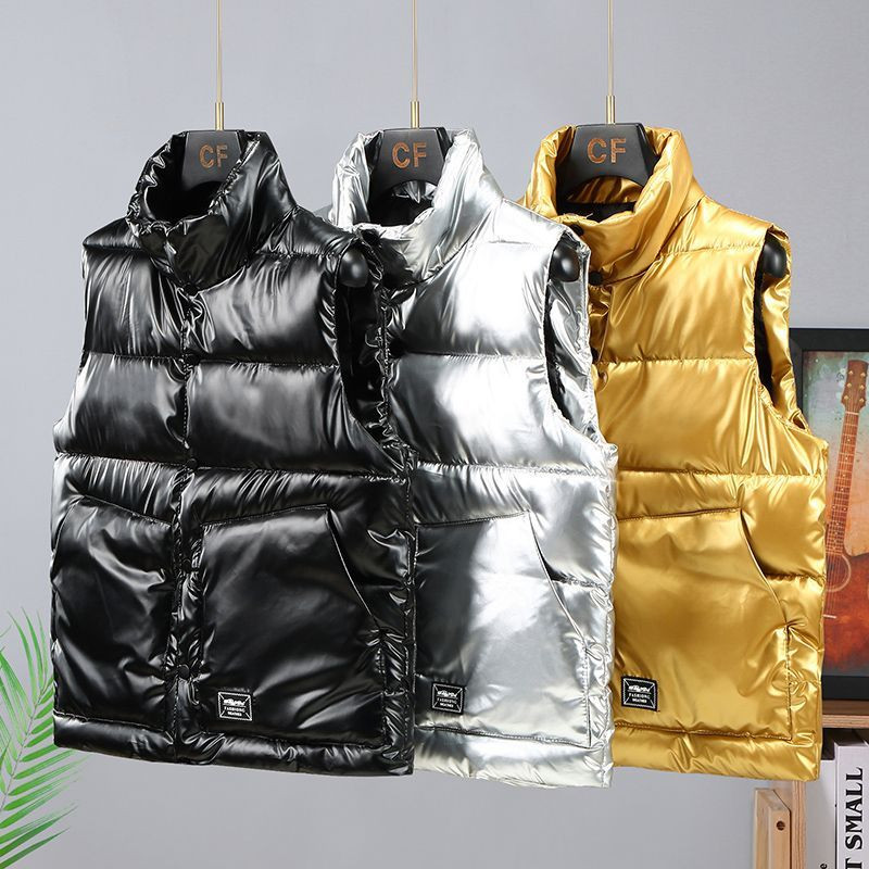 Pavasario rudens žiemos moteriškos liemenės be rankovių striukės Naujos 2023 m. Korėjos auksinės mados medvilnės paminkštintos pūkinės liemenės laisva šilta liemenė