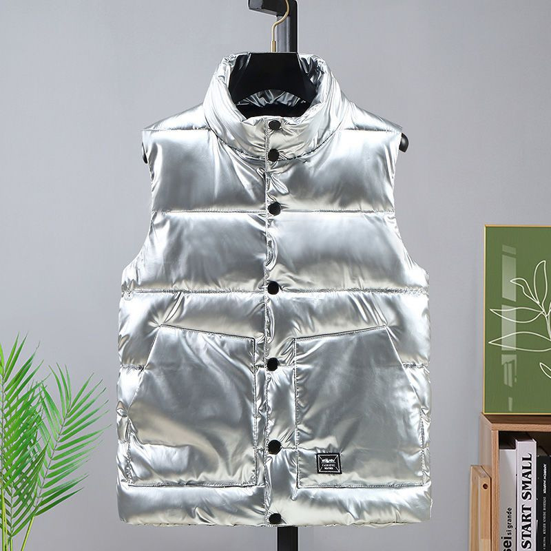 Pavasario rudens žiemos moteriškos liemenės be rankovių striukės Naujos 2023 m. Korėjos auksinės mados medvilnės paminkštintos pūkinės liemenės laisva šilta liemenė