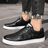 Primăvară Pantofi pentru bărbați de marcă Nou de afaceri Pantofi din piele de lux Pantofi albi de lux La modă, confortabili, pantofi plati, design bărbați negri