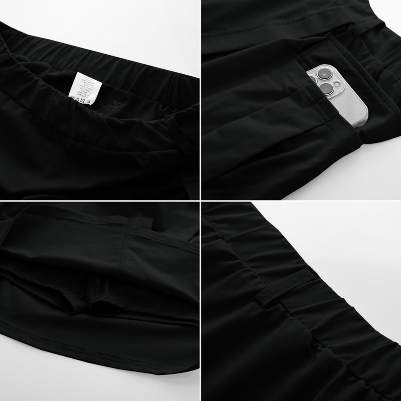 JS ženska suknja visokog struka, sportska s pričvršćenim kratkim hlačama, suknja s džepovima sprijeda, podijeljena, modne visoke elastične teniske suknje