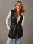 Vestă solidă cu rever deschis, haină ocazională fără mâneci Îmbrăcăminte pentru femei de primăvară și toamnă