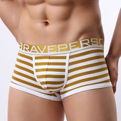 Boxer pentru bărbați Bikini sexy Lenjerie de corp pentru bărbați Lenjerie de corp respirabilă în dungi Chiloți de corp Bumbac Cueca Masculina