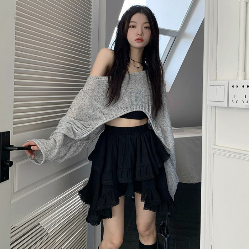 Mini sijonai moterims Asimetriško dizaino nėriniai Sweet Girlish Klasikiniai laisvi vasariniai Korėjietiško stiliaus mados kasdienis karštas išpardavimas