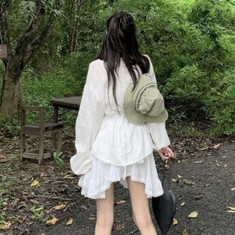 Mini sijonai moterims Asimetriško dizaino nėriniai Sweet Girlish Klasikiniai laisvi vasariniai Korėjietiško stiliaus mados kasdienis karštas išpardavimas