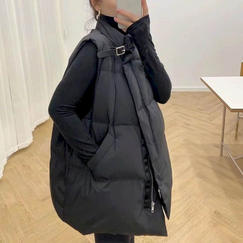 Moteriškos liemenės, tvirtos liemenės, stovinčios apykaklės, laisvalaikio megztiniai be rankovių Korėjietiško stiliaus vintažiniai negabaritinės striukės, skirtos moteriškoms viršūnėms