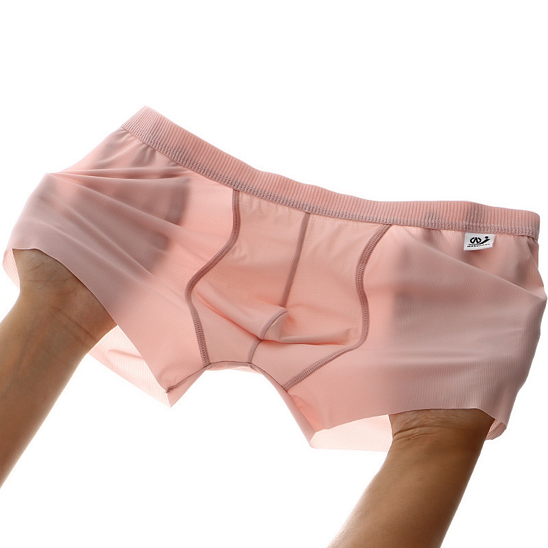 Boxer pentru bărbați, mătase de gheață, chiloți pentru bărbați, lenjerie sexy, chiloți pentru bărbați, ultra-subțiri, respirabili