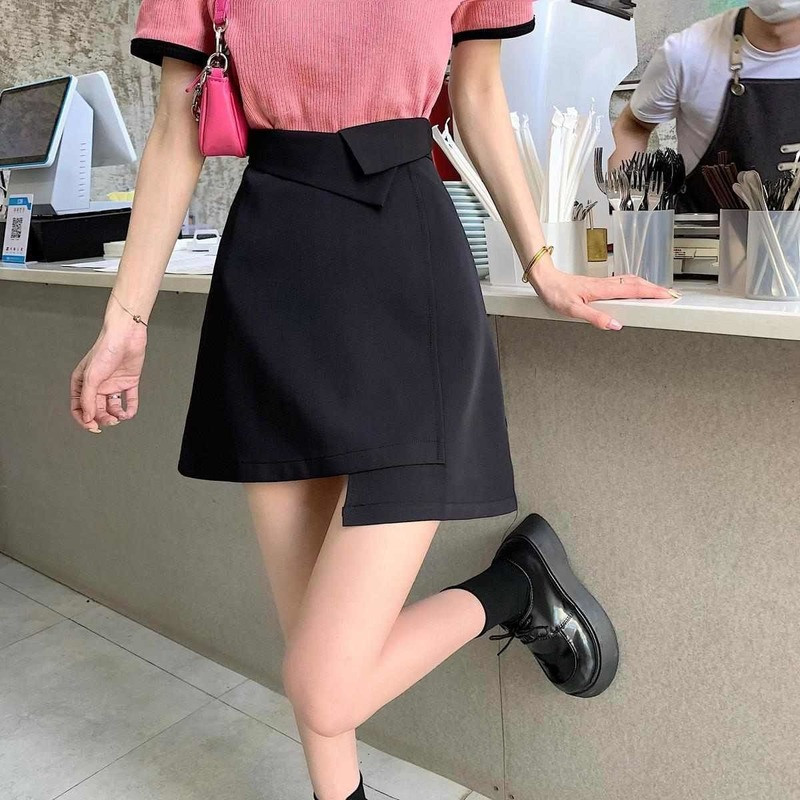 Dámske mini sukne, letné, jednofarebné, asymetrické, módne, univerzálne, pre voľný čas, dovolenku, kórejský štýl, trendy, dámske oblečenie, nepravidelné
