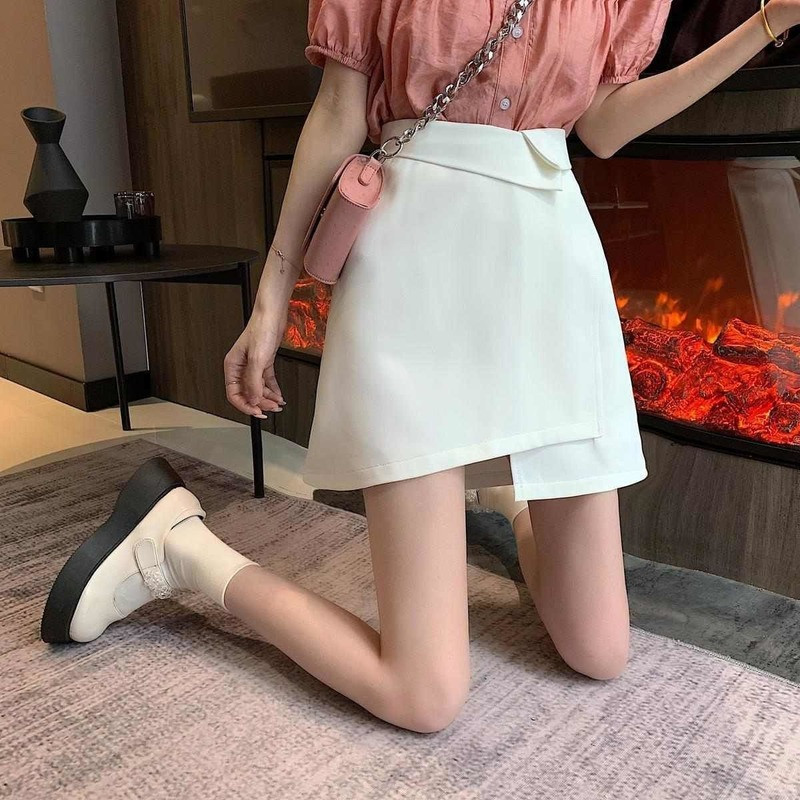 Dámske mini sukne, letné, jednofarebné, asymetrické, módne, univerzálne, pre voľný čas, dovolenku, kórejský štýl, trendy, dámske oblečenie, nepravidelné