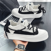 Jarné nové pánske ležérne plátené topánky s hrubou podrážkou, priedušné, šnurovacie, protišmykové, dezodoračné, priedušné, univerzálne, trendy topánky pre mužov