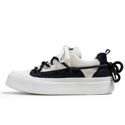 Jarné nové pánske ležérne plátené topánky s hrubou podrážkou, priedušné, šnurovacie, protišmykové, dezodoračné, priedušné, univerzálne, trendy topánky pre mužov