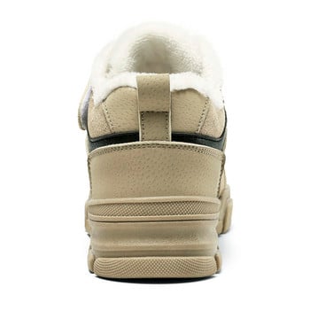 Зимни маркови детски обувки Момиче Момче Ботуши Водоустойчиви кожени детски ботуши за сняг Плюшени топли модни маратонки Ежедневни външни обувки