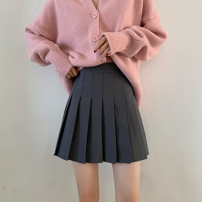Plisirana suknja Suknja Ženska jesen i zima novog korejskog stila Uska suknja A kroja s visokim strukom