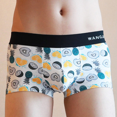 Lenjerie de corp pentru bărbați, boxer, respirabil, cu imprimeu la modă, husă convexă, sexy, cueca, chiloți moale