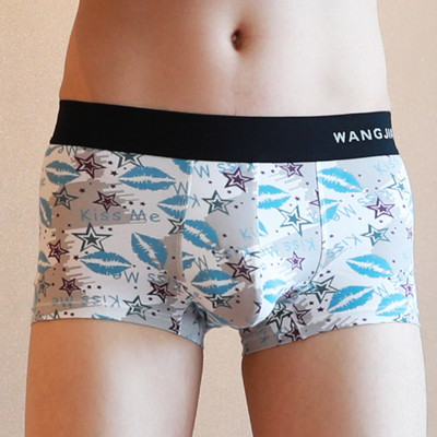 Lenjerie de corp pentru bărbați, boxer, respirabil, cu imprimeu la modă, husă convexă, sexy, cueca, chiloți moale