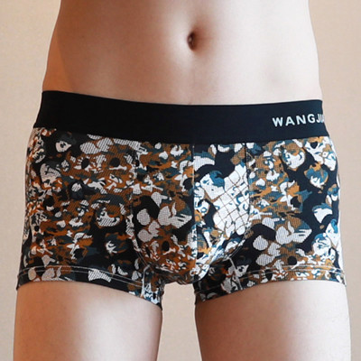 Lenjerie de corp pentru bărbați, boxer, respirabil, cu imprimeu la modă, husă convexă, sexy, cueca, chiloți moale