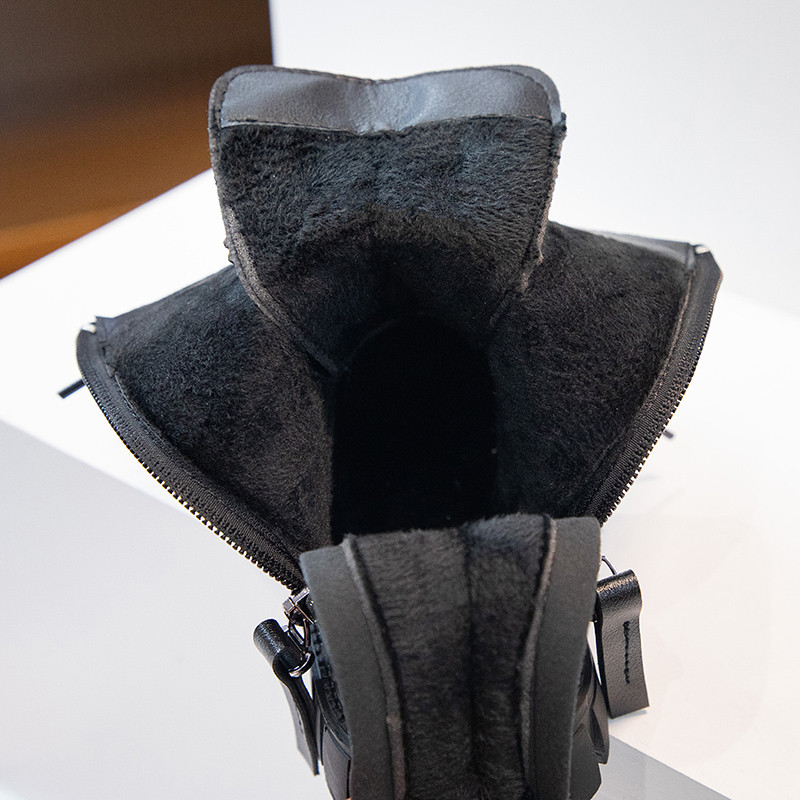 Crne pamučne cool kratke čizme za djevojčice, 2023, bočni patentni zatvarač, neklizajuće, jednostavne cipele za princeze, isporuka u paketu, dječje modne ležerne čizme