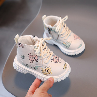 Mergaičių trumpi batai Nauji rudens žiemos blizgūs perlai Vienviečiai batai Maži berniukai Madingi kulkšnies batai Rožiniai Balti Juodi Batai Vaikiški batai