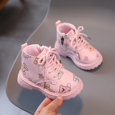 Mergaičių trumpi batai Nauji rudens žiemos blizgūs perlai Vienviečiai batai Maži berniukai Madingi kulkšnies batai Rožiniai Balti Juodi Batai Vaikiški batai