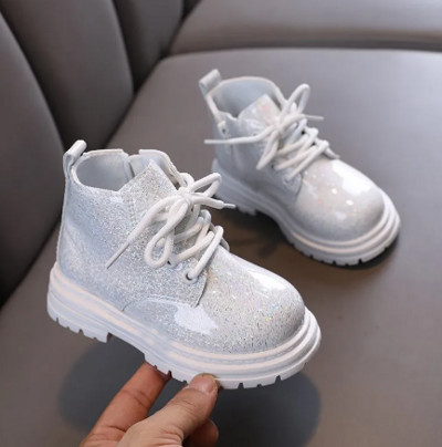 Mergaičių trumpi batai Nauji rudens žiemos blizgūs perlai Vienviečiai batai Maži berniukai Madingi kulkšnies batai Rožiniai Balti Juodi Batai Vaikiški batai