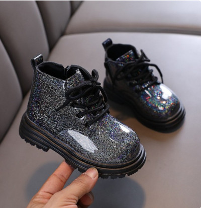 Mergaičių trumpi batai Nauji rudens žiemos blizgūs perlai Vienviečiai batai Maži berniukai Madingi kulkšnies batai Rožiniai Balti Juodi Batai Vaikiški batai