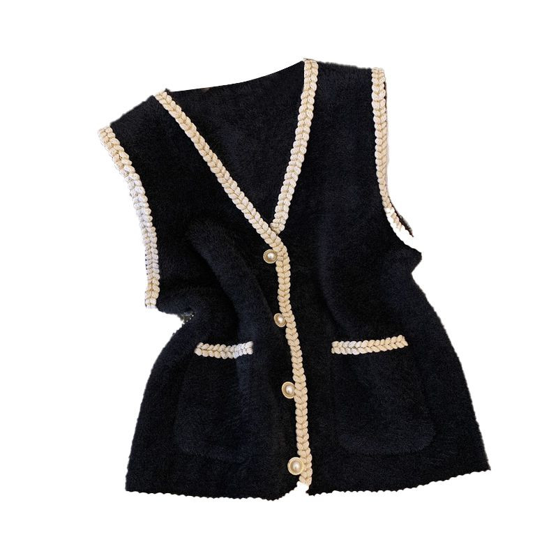 Ženska odjeća velikih veličina 2023. Fat Sister Spring New Elegantni prsluk s kopčom od nerca, džemper i prsluk