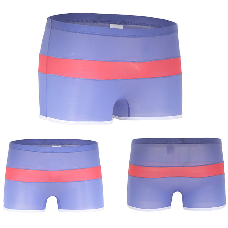 Mäkké sexy super tenké pánske spodné prádlo, ľadovo hodvábne boxerky, priehľadné nízkopodvozkové boxerky, priedušné pánske nohavičky Cueca Homme