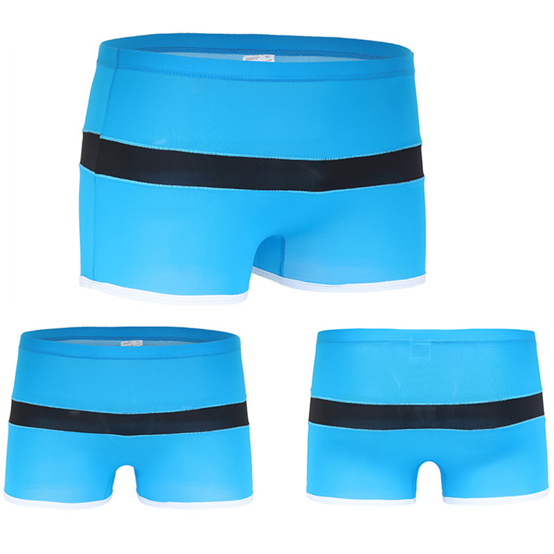 Mäkké sexy super tenké pánske spodné prádlo, ľadovo hodvábne boxerky, priehľadné nízkopodvozkové boxerky, priedušné pánske nohavičky Cueca Homme