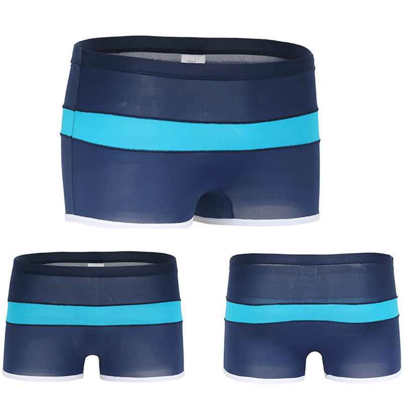 Mäkké sexy super tenké pánske spodné prádlo, ľadovo hodvábne boxerky, priehľadné nízkopodvozkové boxerky, priedušné pánske nohavičky Cueca Homme