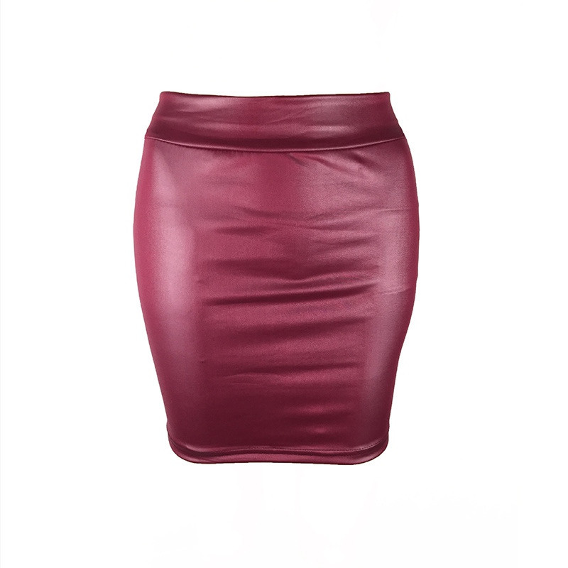 Fusta din piele artificială pentru femei, la modă, imitație mată, din PU, scurtă, pe jumătate, în stil coreean, fuste șold de vară