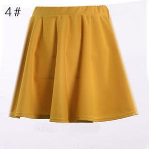 Dámska elastická sukňa s vysokým pásom, hladká, rozšírená, skladaná, sexy