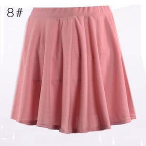 Dámska elastická sukňa s vysokým pásom, hladká, rozšírená, skladaná, sexy