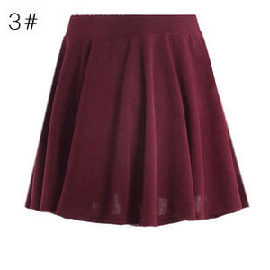 Dámska elastická sukňa s vysokým pásom, hladká, rozšírená, skladaná, sexy