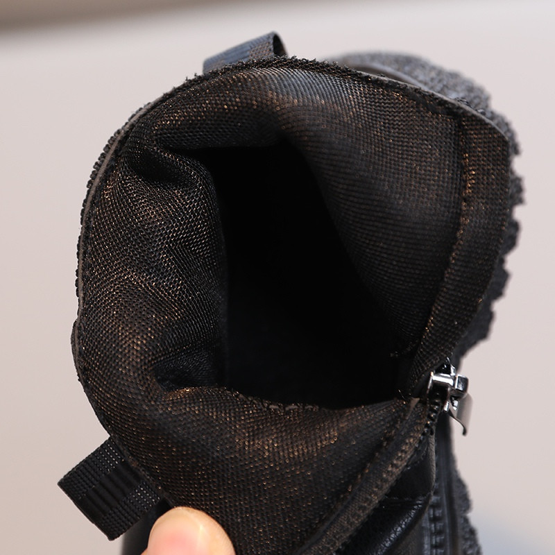 Baywell vaikiški batai berniukams mergaičių mados vaikiški kulkšnys sniego batai guminiai padas rudeninis šiltas žieminis šonas su užtrauktuku vaikiški batai