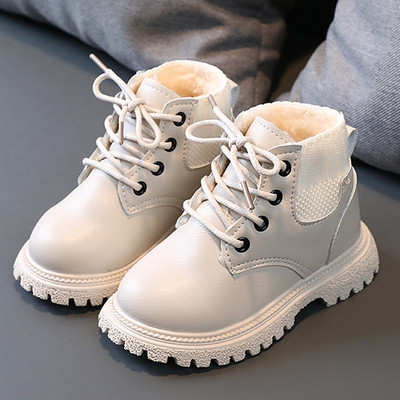 Детски кожени ботуши Челси Водоустойчиви детски маратонки Сиви черни ботуши за бебета Момичета Ботуши Момчета Обувки Училищно парти