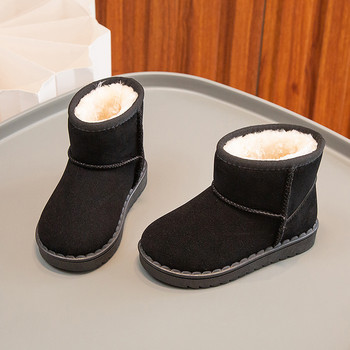 Детски зимни ботуши за момчета и момичета нов комплект къси ботуши велурени памучни обувки плюшени изолационни обувки ботуши за сняг