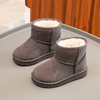 Детски зимни ботуши за момчета и момичета нов комплект къси ботуши велурени памучни обувки плюшени изолационни обувки ботуши за сняг