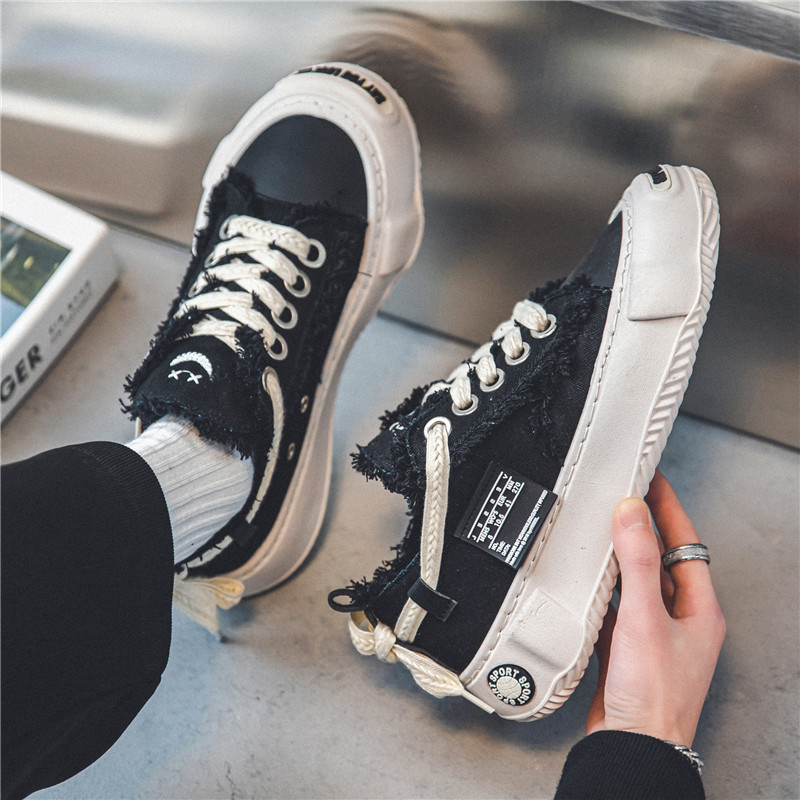 2023, pantofi de pânză pentru bărbați, pantofi cu platformă cu talpă groasă, pantofi ocazionali, pantofi cu skateboard, pentru jogging, pantofi