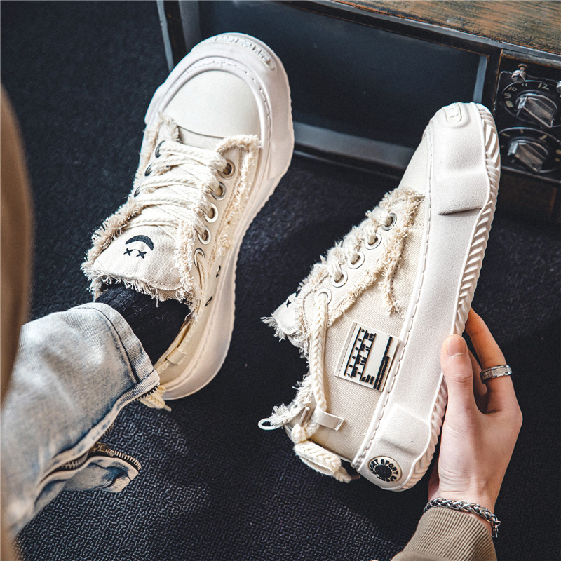 2023, pantofi de pânză pentru bărbați, pantofi cu platformă cu talpă groasă, pantofi ocazionali, pantofi cu skateboard, pentru jogging, pantofi