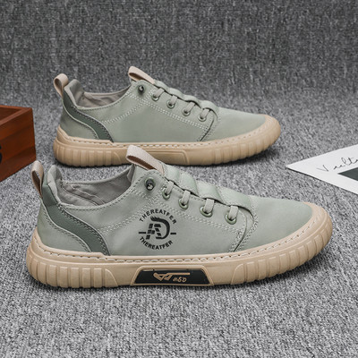 Vyriški vulkanizuoti batai vasariniai ledo šilko laisvalaikio sportiniai batai madingi plokščiapadžiai korėjietiški batai 2022 m. Nauji kvėpuojantys vaikščiojimo batai