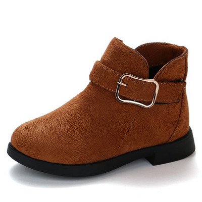 Zimske čizme za djevojčice 2022. Klasične dječje gležnjače s kopčom Dječje čizme s plimom Flock s gumenim potplatom Kratke meke modne