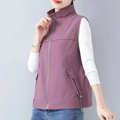 Ležerna labava kratka ženska vesta Oversize 4xl Podstavljene jakne bez rukava Proljeće Ljeto Chalecos Para Mujeres Tanki modni prsluk