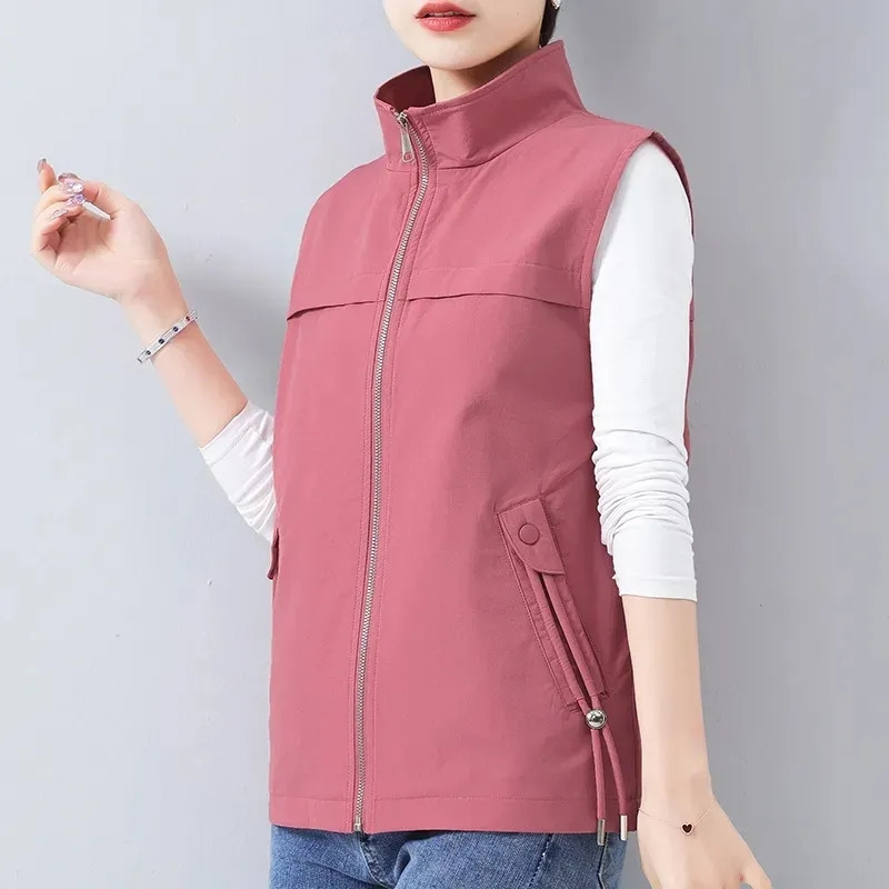 Ležerna labava kratka ženska vesta Oversize 4xl Podstavljene jakne bez rukava Proljeće Ljeto Chalecos Para Mujeres Tanki modni prsluk