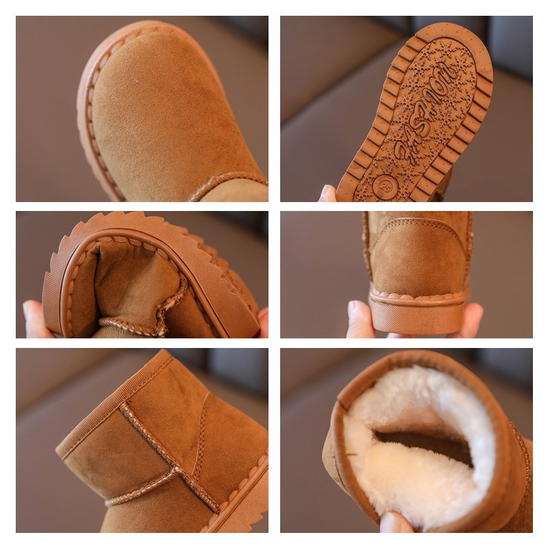 Kruleepo Djeca Djevojčice Dječaci Alcantara kožne kratke čizme Dječje dječje čizme za snijeg Jesen Zima Plišane tople ležerne cipele koje se ne kližu