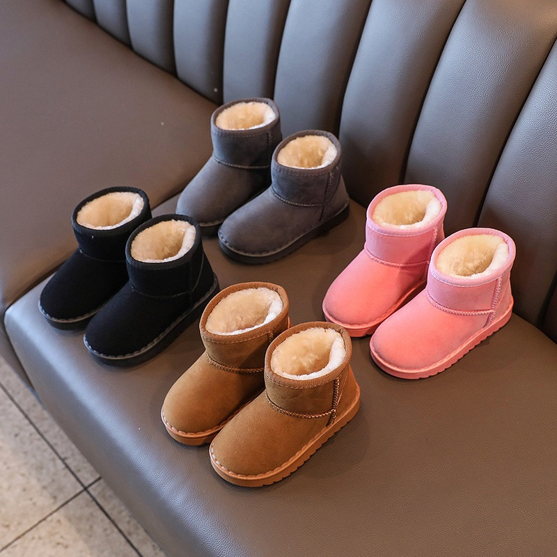 Kruleepo Djeca Djevojčice Dječaci Alcantara kožne kratke čizme Dječje dječje čizme za snijeg Jesen Zima Plišane tople ležerne cipele koje se ne kližu