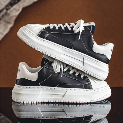 Jesen Proljetne Tenisice Muške Vulkanizirane Cipele Platforma Modne Bijele Kožne Cipele Ležerne Tenisice Muške Chaussure Homme