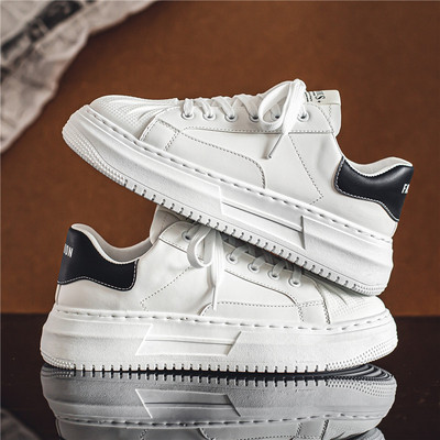 Jesen Proljetne Tenisice Muške Vulkanizirane Cipele Platforma Modne Bijele Kožne Cipele Ležerne Tenisice Muške Chaussure Homme
