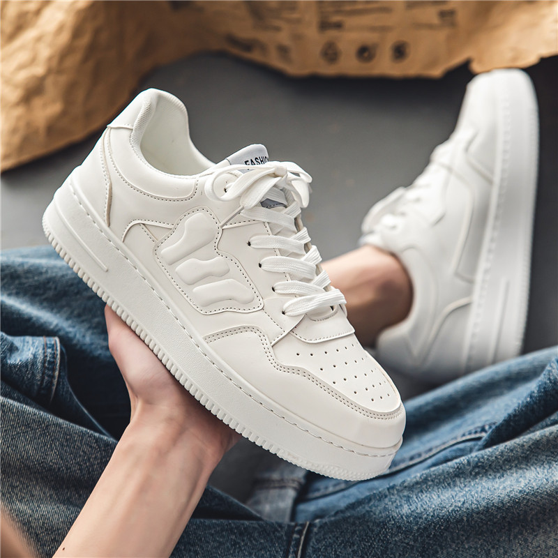 Jesen Proljetne Tenisice Muške Vulkanizirane Cipele Platforma Modne Bijele Kožne Cipele Ležerne Tenisice Muške Chaussure Homme