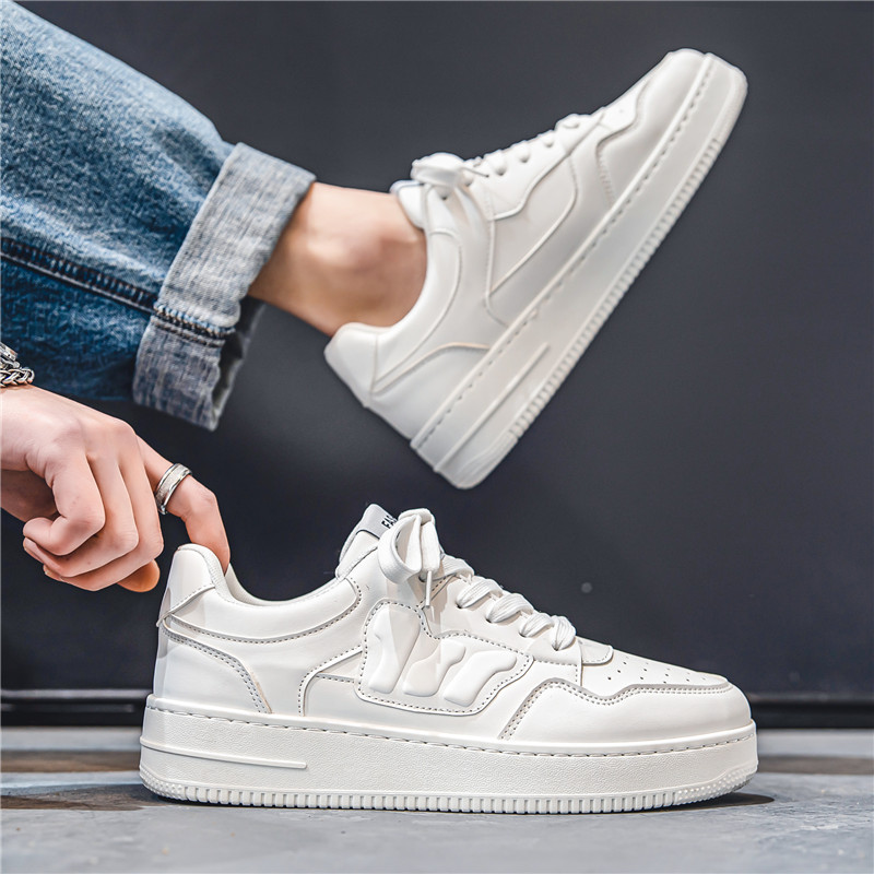 Jesen Proljetne Tenisice Muške Vulkanizirane Cipele Platforma Modne Bijele Kožne Cipele Ležerne Tenisice Muške Chaussure Homme