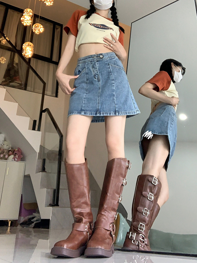 2023 Retro Wash Made Old Denim Fuste Femei Vară Talie înaltă Geantă subțire Fusta șold Design Sense Nișă Fusta A-line